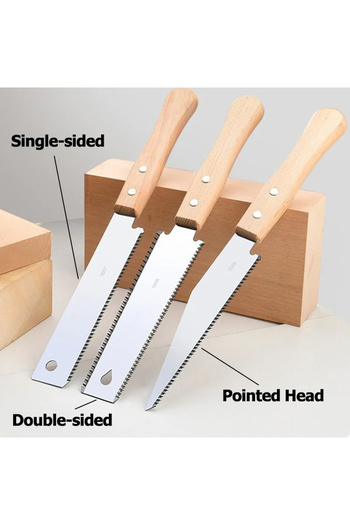 Choice Double-sided Teeth Japanese Style Small Hand Saw Woodworking Hand Saw Non-slip Wooden Handle Handsaw