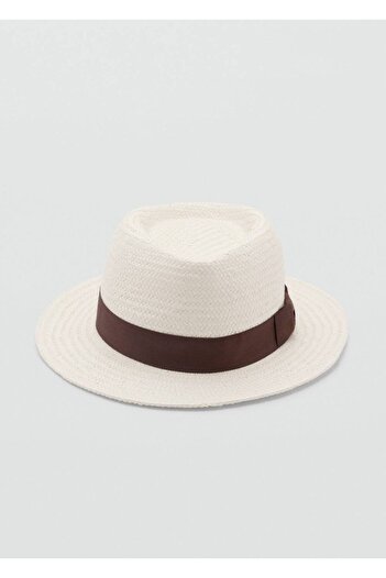 MANGO Woman Natural Fiber Bow Hat