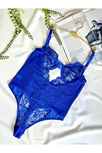 ROZENİN LINGERIE Боді з глибоким декольте та прозорою мереживною обробкою - романтичний та елегантний
