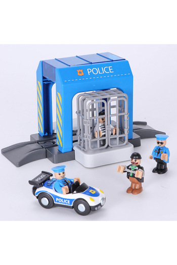 Choice1 police office Set Police Thief Catching Building Block Suit Compatible With Wooden Train Track Toy P