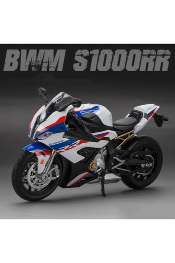 Choice1 White 1:12 Kawasaki H2R BWM S1000RR Alloy Motorcycle Toys Diecast Miniature Car Front Wheel Steering