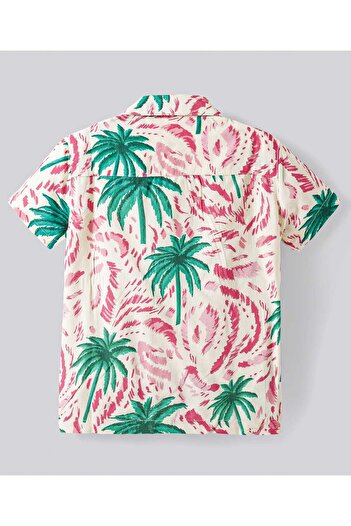Bonfino Bonfino Palm Tree Print Shirt - Beige