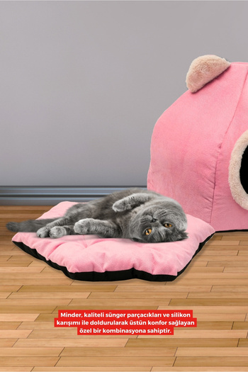XPERMATE Kedi Evi, Kedi Yuvası, Kedi Yatağı Taşınabilir Pembe