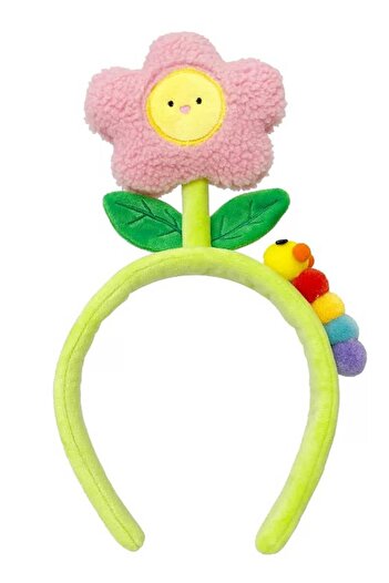 TAKIŞTIR Green Color Flower Figured Plush Crown