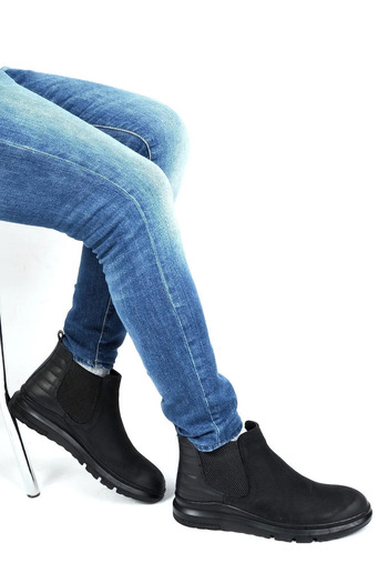 Bulldozer Genuine Leather Rubber Non-Slip Sole Men's Boots