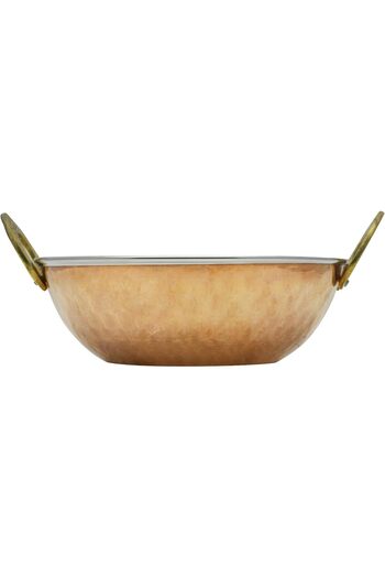 RAJ COPPER KADAI SERVING BOWL, 17.5 CM , COPPER, TCK003, Curry Bowl , Salad Bowl , Side Bow