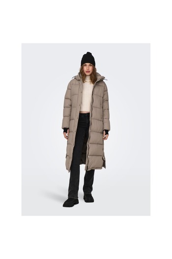 ONLY Ann Premium Puffer X-long Otw Women's Brown Hooded Coat