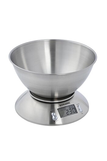 sonashi SKS-003 Kitchen Scale- Stainless steel bowl scale w/Alarm Timer, Temperature Indicator
