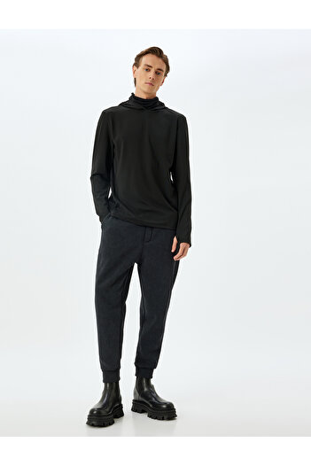 Koton Hooded Expression Sacrifice the Tortoises Long Sleeve Sports Sweatshirt