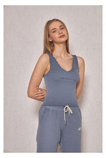 TIFFANY&TOMATO Elon Merdiven Yaka Crop