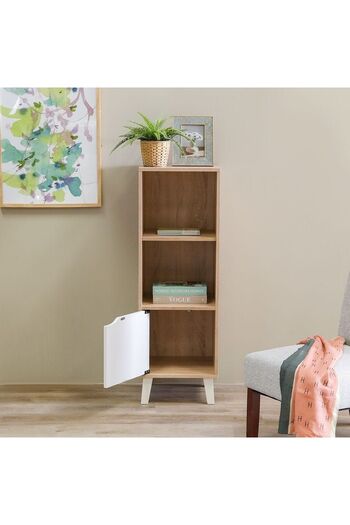 Danube Home Kalum Display Cabinet - Sonoma Oak/White L40xW39xH116cm