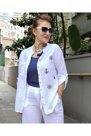 DenizEge Judge Collar Muslin Shirt