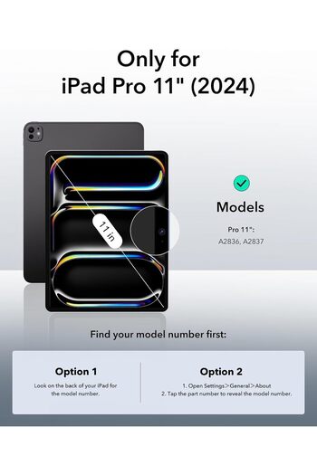 erorex حافظة GBUFIYSN لجهاز iPad Pro 11 بوصة (M4) 2024 (الجيل الخامس): حافظة رفيعة ذات ظهر صلب واقٍ ذكي