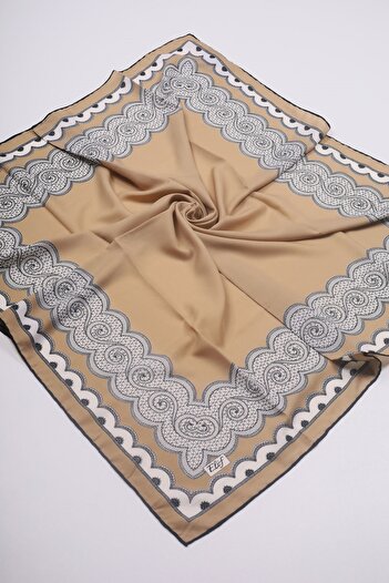 Elif Medina Silk Scarf with Leaves - Pattern-02 - Color-06
