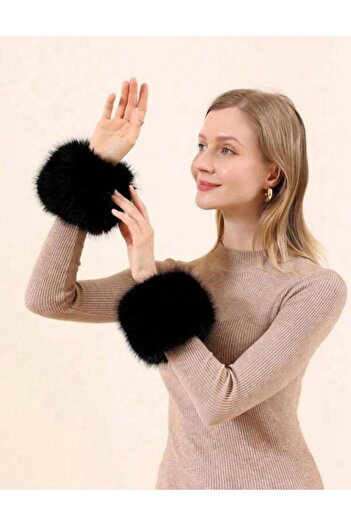 Luminos Butik Fur Colored Black Sleeve - Model 3601