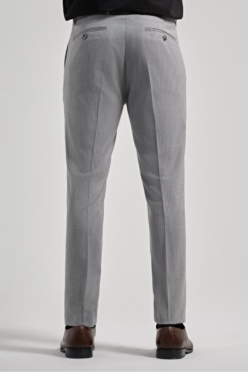 İmza Gri Esnek Yandan Cepli Slim Fit Classic Pantolon 1003250160