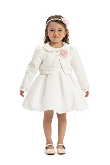 Pamina 6-24 Months Baby Girl Bolero Dress Ecru Color