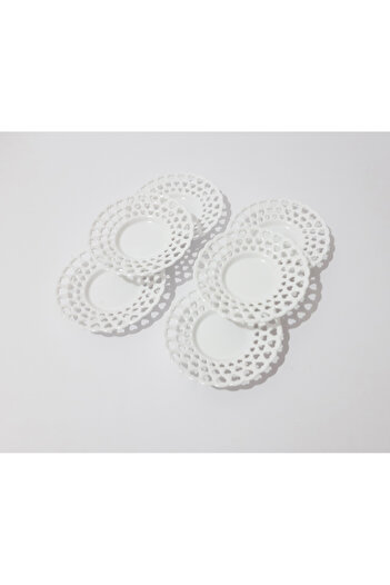 renkli çiçekler 6 Pieces Tea Plate Heart Patterned Melamine Tea Plate