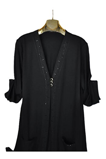 elma abone Large Size Combed Cotton Stone Cardigan