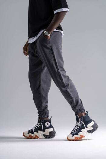 Superbluemexico Ανδρικό παντελόνι Jogger Jogger με μισό φαρδύ κομμένο καουτσούκ