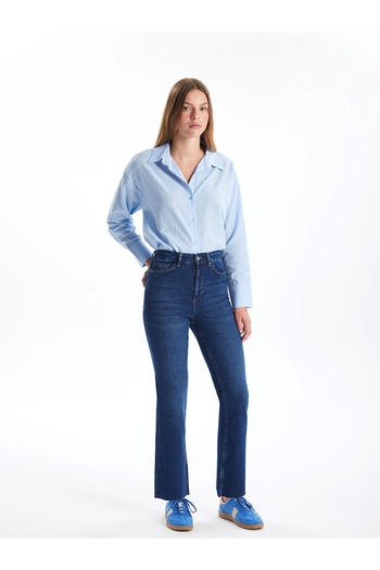 LC Waikiki LCW Jeans İndigo Mars Flare Kadın Jean Pantolon