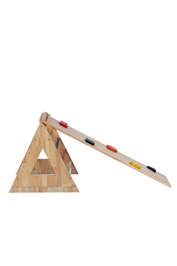 joykidstoy Montessori Üçgen Pikler + Geometrik Rampa Ve Kaydırak Seti (2'li Set)