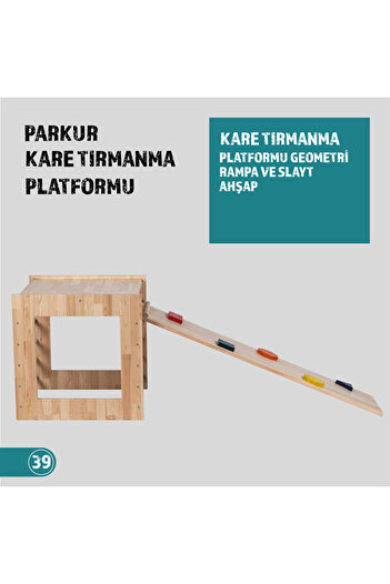 joykidstoy Montessori Kare Pikler + Geometrik Rampa Ve Kaydırak Seti (2'li Set)