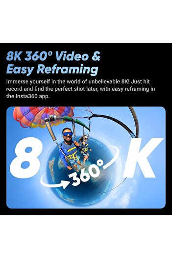 Insta360 insta360 X4-8K Waterproof 360 Action Camera, 4K Wide-Angle Video, Invisible Selfie Stick Effect