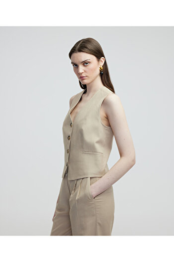 MISS IPEKYOL Linen Blended Vest