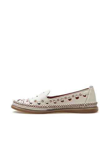 Mammamia Women's Genuine Leather Orthopedic Sole Casual Shoes 25Y D25Ya-345 Z Bone