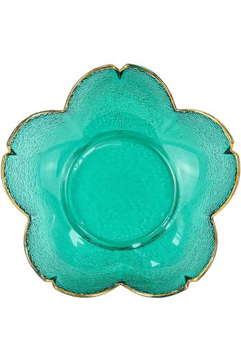 Winds Trading Flower Shape Glass Fruit Plate, 17cm Candy Dish, Lead-Free