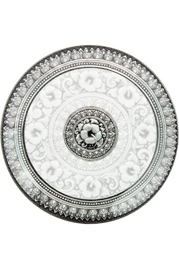 AKDC Srv Antiq Plate Small L(18cm) xW(18cm) xH(2cm) Black And White