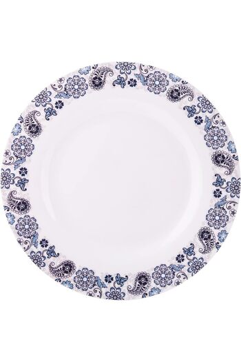 AKDC M/Mine Dinner Plate L(25cm) xW(25cm) xH(2cm) White And Blue