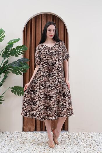 WestBound Half Sleeve Leopard Print Summer Dress |   Beach Dress |   Home Dress |    Holiday Dress