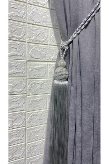 Helezoni Curtain Accessory Tasseled Bracol Stone Luxury Curtain Retractor Cornice Attachment 1 Pc