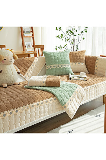 sharpdo Four Seasons Corduroy Sofa Seat Cushion Sofa Cover 110*240CM(Pillowcase Not Included)