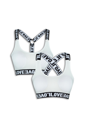 HNX Cotton Love Rubber Removable Covered Women's Sports Bustier 2 Pcs