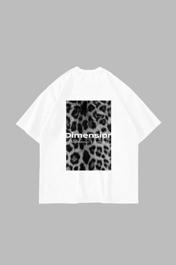 Sekizbiraltı V2 Dimension - Unisex Λευκό υπερμεγέθη μπλουζάκι με ζωικό σχέδιο