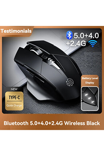 Choice Bluetooth-Black Bluetooth Compatible Mouse Rechargeable 2.4G INPHIC Wireless Mouse Office Mute Suppo