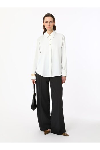 Refka Wide Leg Classic Stylish Trousers - Black - Refka