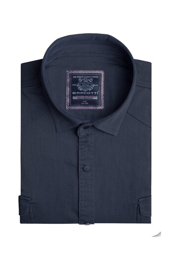 tambattal Lycra Large Size Denim Shirt Long Sleeve Smoked Suitable for 120Kg-190Kg
