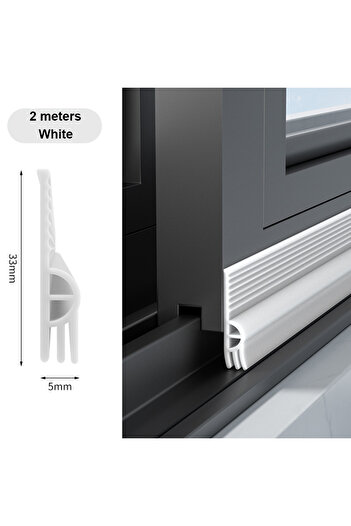 Choice 2M White TPE Sliding Window Seal Strip Self Adhesive Triple Sound Insulation Windproof Anti-Cold Doo