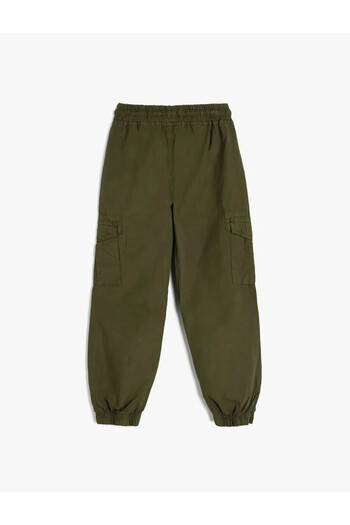 Koton Jogger Cargo Pants with Lace-Up Waist Pockets