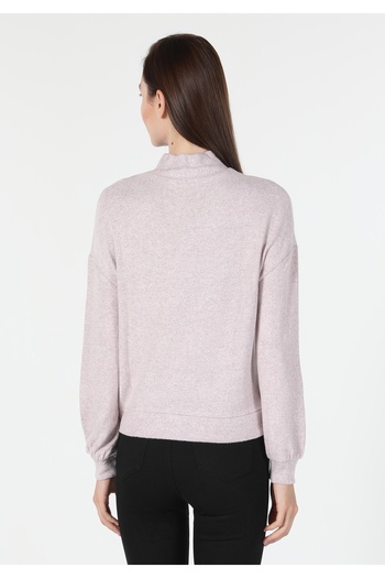 Colin's Regular Fit Half Turtleneck Plain Women Pink Long Sleeve T-Shirt Cl 1055475
