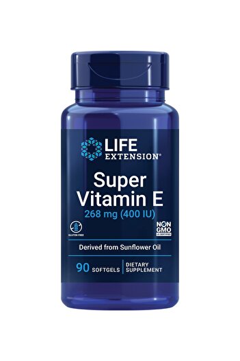 Life Extension Super Vitamin E 268mg - Heart, Brain & Immune Support - Antioxidant, 90 Softgels