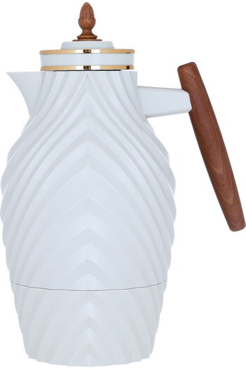 Alsaif Gallery Nora Gallery Thermos Saif, 1 liter, wooden handle - light gray
