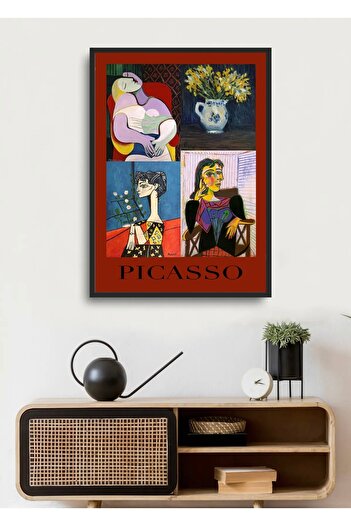 For Art Atölye Picasso Kolaj Özel Tasarım Dijital Baskı Ahşap Çerçeveli Tablo