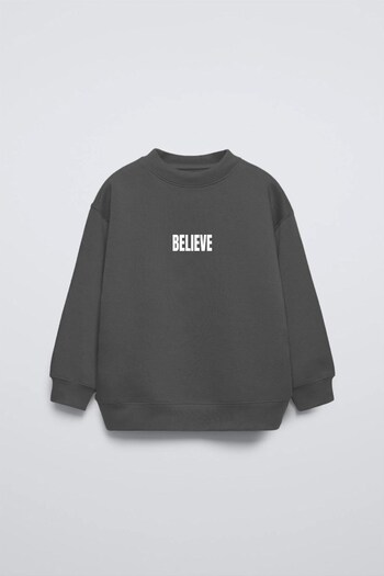 GIA - ART Football Themed Believe Printed Ycrew Neck Kids Sweatshirt