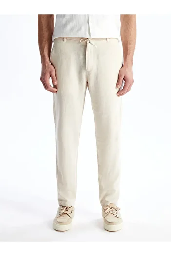 LC Waikiki Lcw Vision Beige Slim Fit Linen Blended Men's Trousers