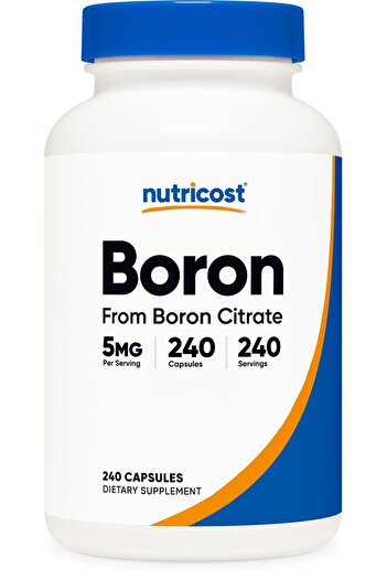 Nutricost Boron Capsules 5mg, 240 Vegetarian Capsules - Gluten Free and Non-GMO
